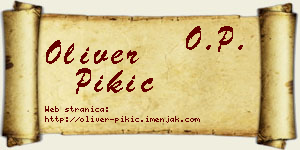 Oliver Pikić vizit kartica
